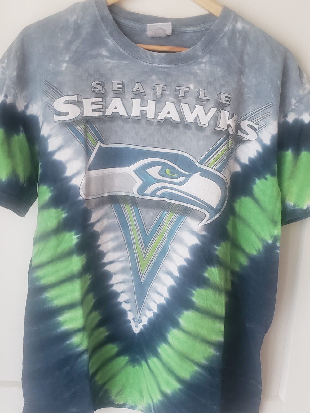 Seattle Seahawks Tie-Dye Graphic Tee - Blue & Green